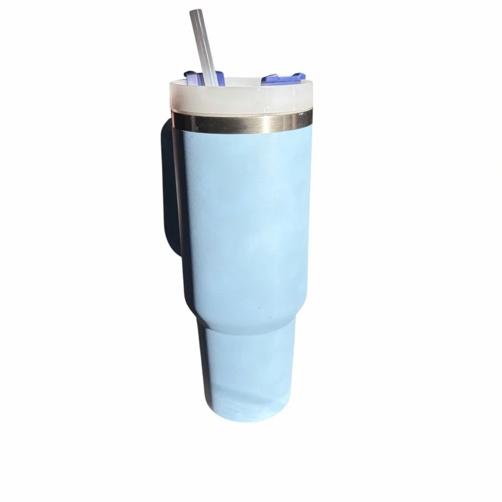 STANLEY QUENCHER H2.0 40 OZ BLUE TUMBLER W/ HANDLE & STRAW - Picture 5 of 10